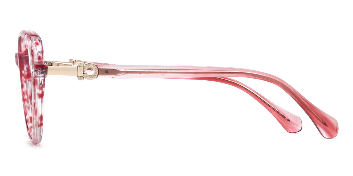 Pink Red Tortoiseshell Ramona Glasses - Oval Glasses