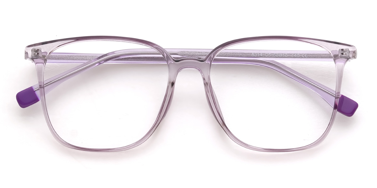 Light Purple Lorena Glasses - Square Glasses