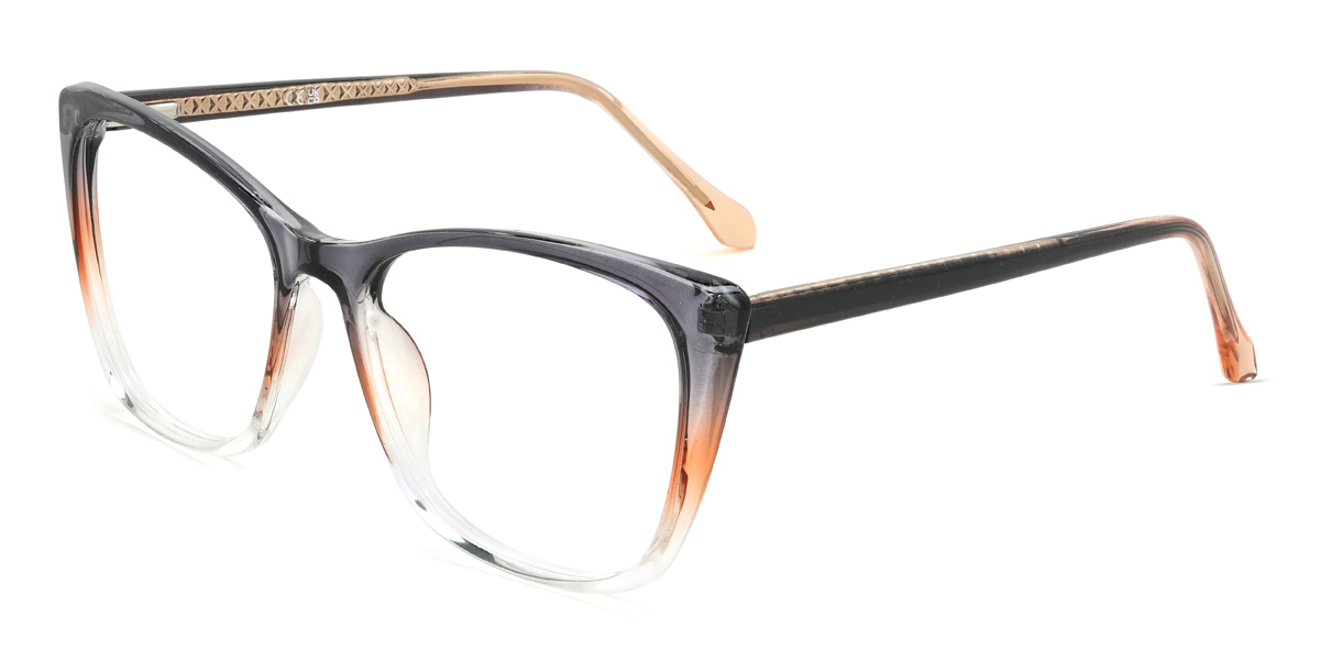 Grey Orange Clear Moriarty Glasses - Cat Eye Glasses