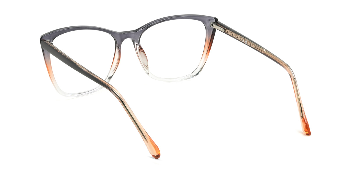 Grey Orange Clear Moriarty Glasses - Cat Eye Glasses