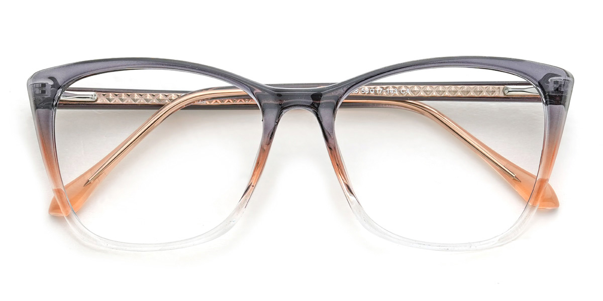 Grey Orange Clear Moriarty Glasses - Cat Eye Glasses