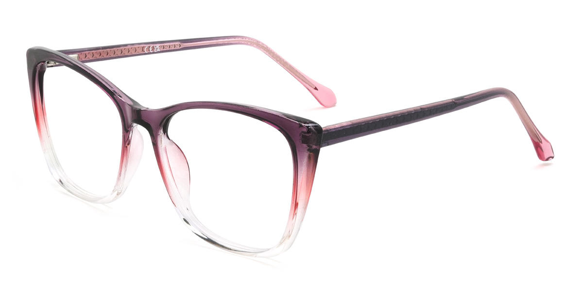 Purple Pink Clear Moriarty Glasses - Cat Eye Glasses