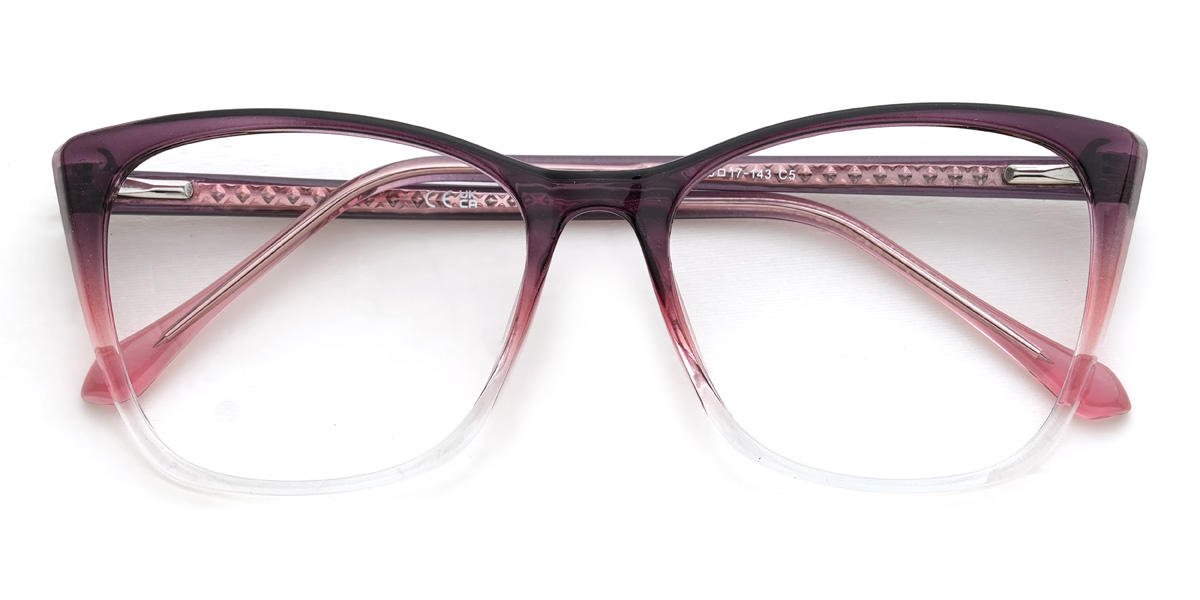 Purple Pink Clear Moriarty Glasses - Cat Eye Glasses