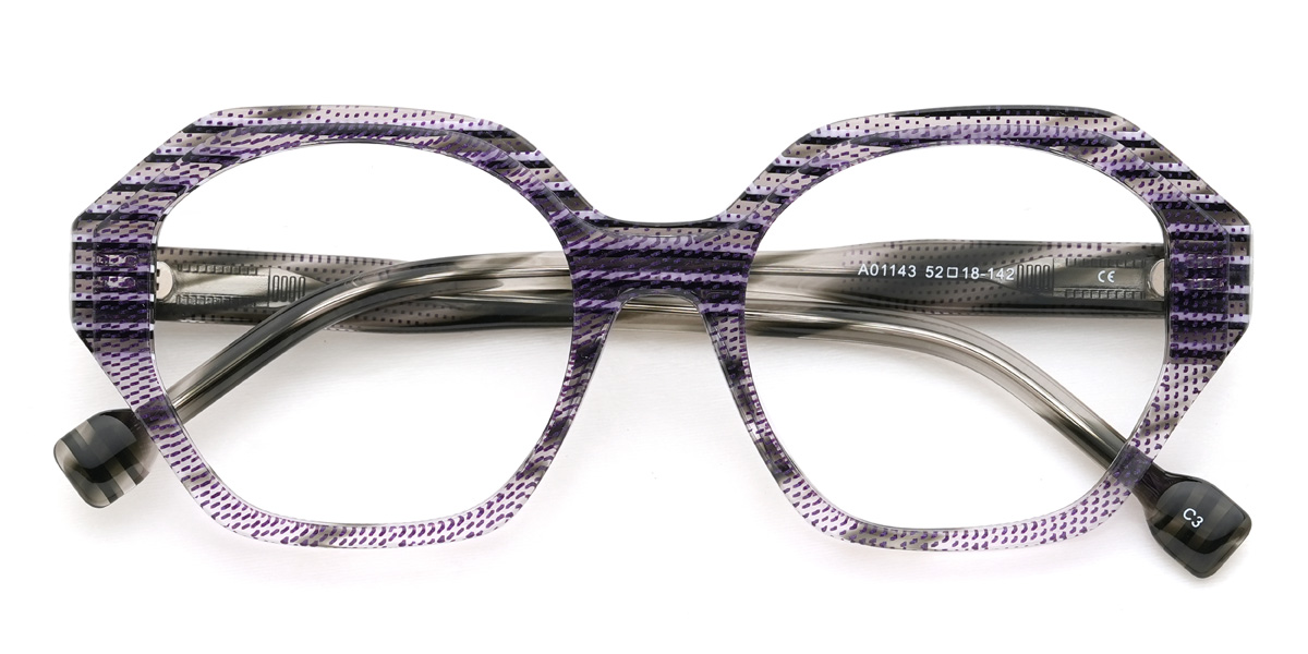 Purple Dot Deepa Glasses - Oval Glasses