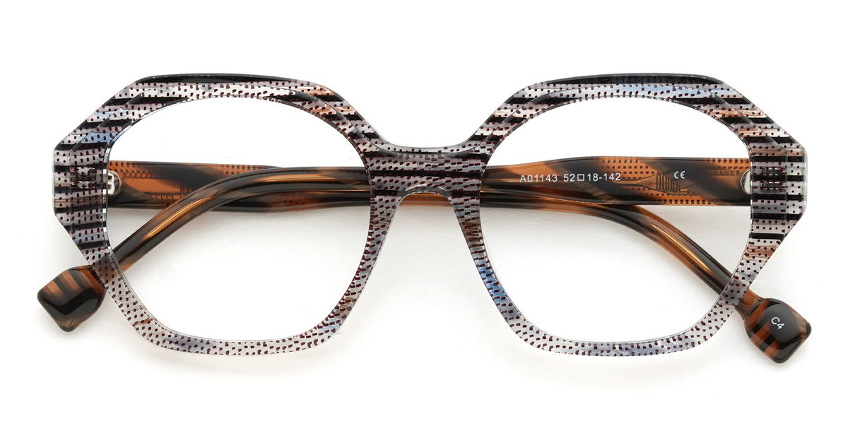 Brown Dot Deepa Glasses - Oval Glasses