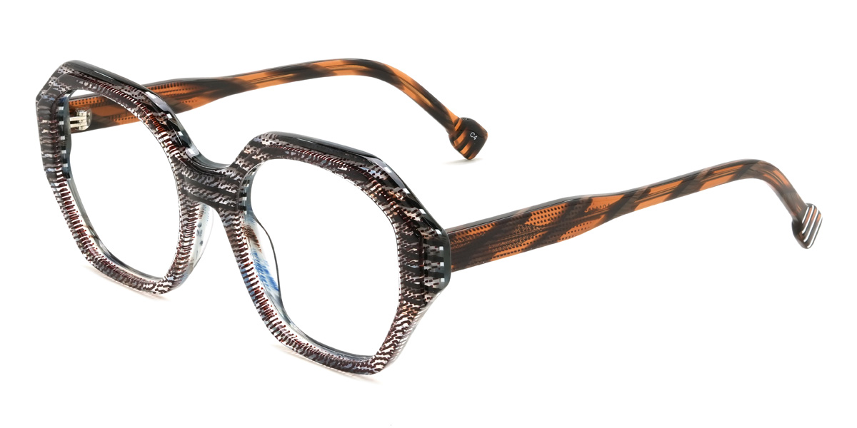 Brown Dot Deepa Glasses - Oval Glasses