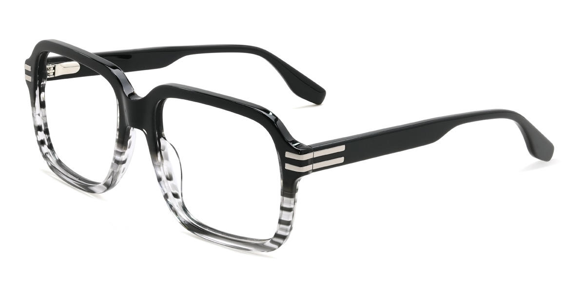 Black Black Tortoiseshell Leuda Glasses - Rectangle Glasses