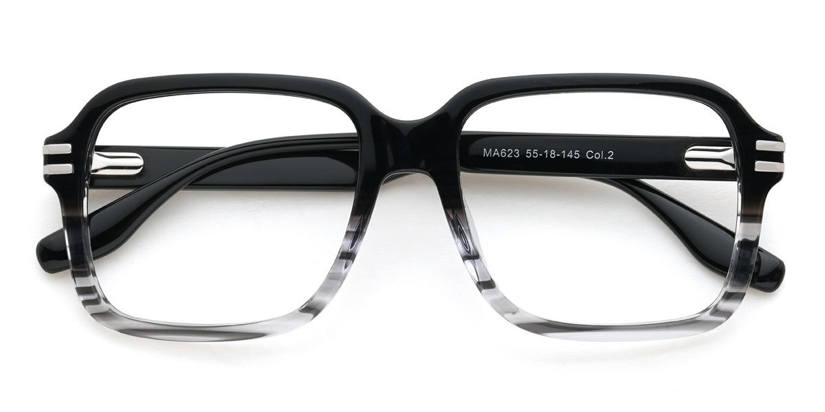Black Black Tortoiseshell Leuda Glasses - Rectangle Glasses