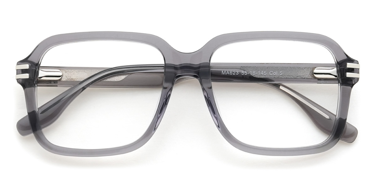 Grey Leuda Glasses - Rectangle Glasses