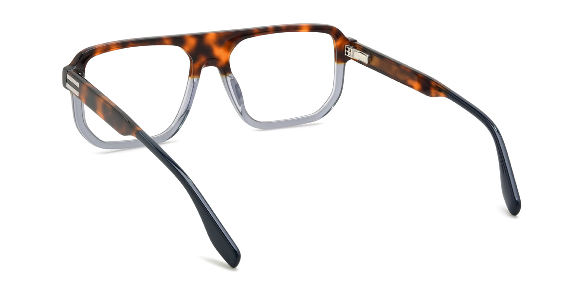 Tortoiseshell Grey Peters Glasses - Rectangle Glasses