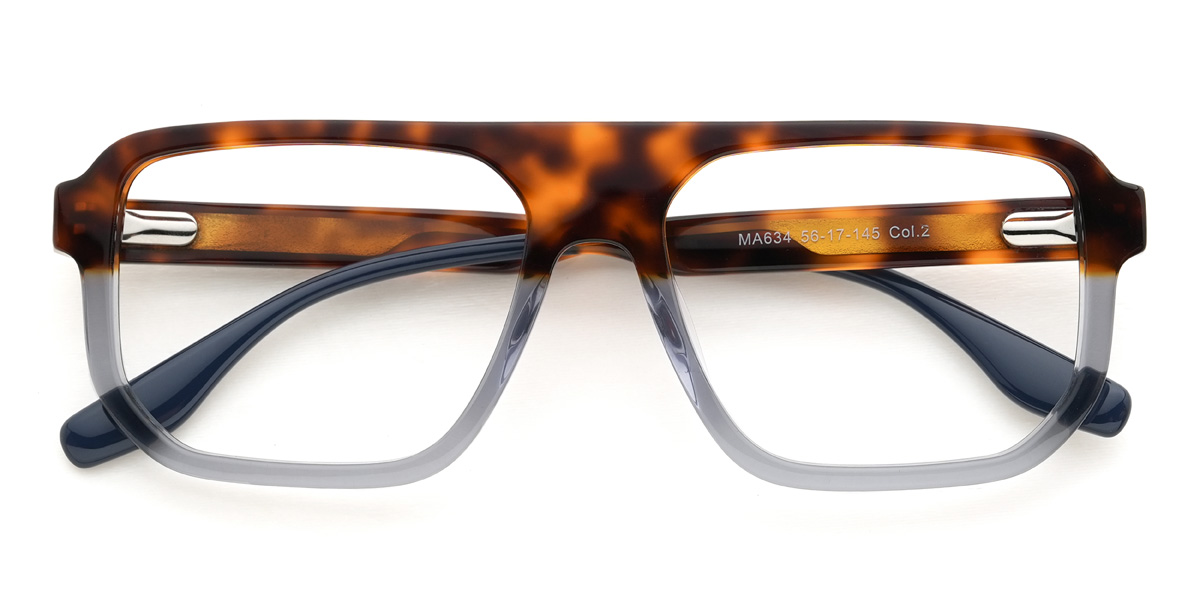 Tortoiseshell Grey Peters Glasses - Rectangle Glasses