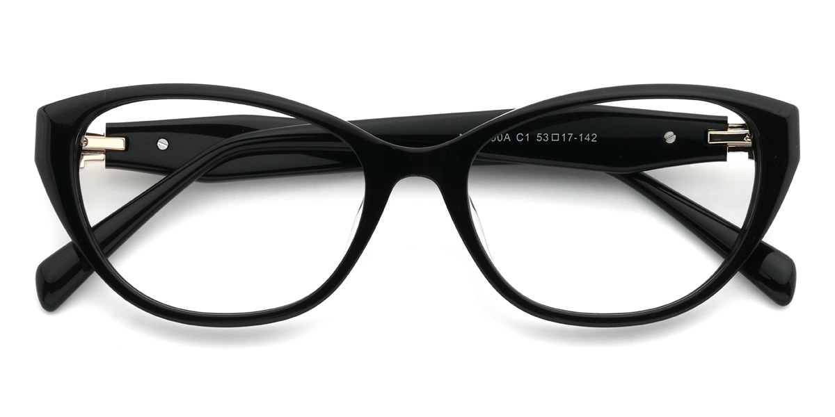 Black Edith Glasses - Cat Eye Glasses