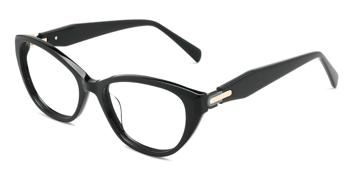 Black Edith Glasses - Cat Eye Glasses