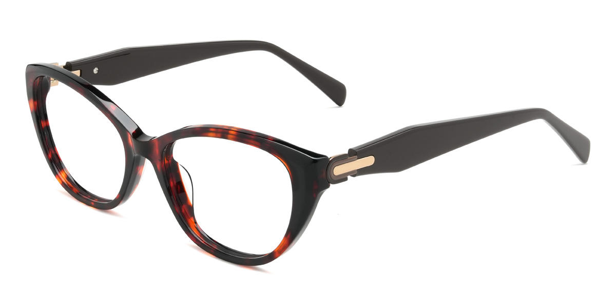 Red Tortoiseshell Edith Glasses - Cat Eye Glasses