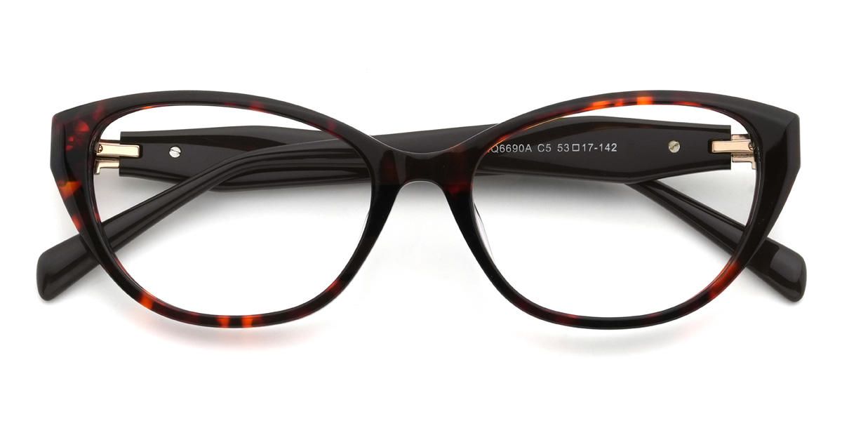 Red Tortoiseshell Edith Glasses - Cat Eye Glasses