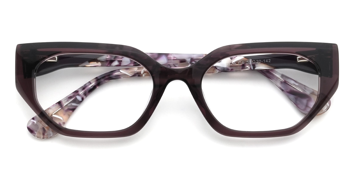 Deep Purple Lupe Glasses - Cat Eye Glasses