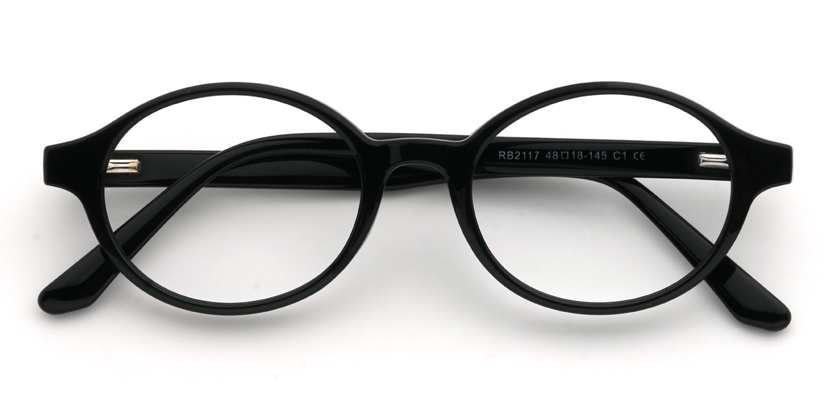 Black Lattimore Glasses - Oval Glasses