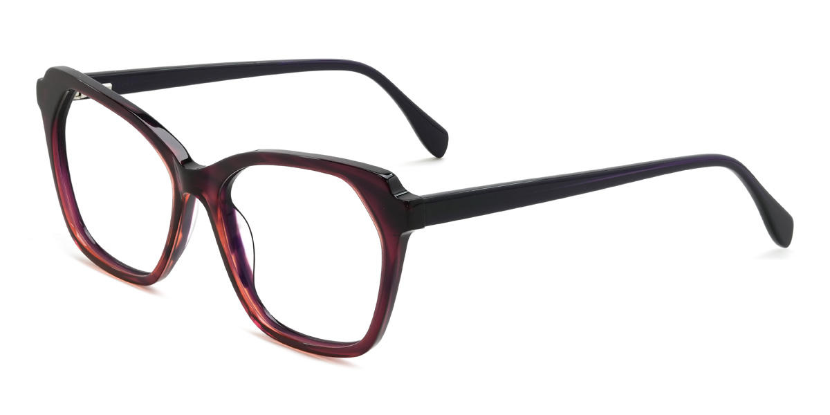 Purplish Red Tortoiseshell Francine Glasses - Cat Eye Glasses