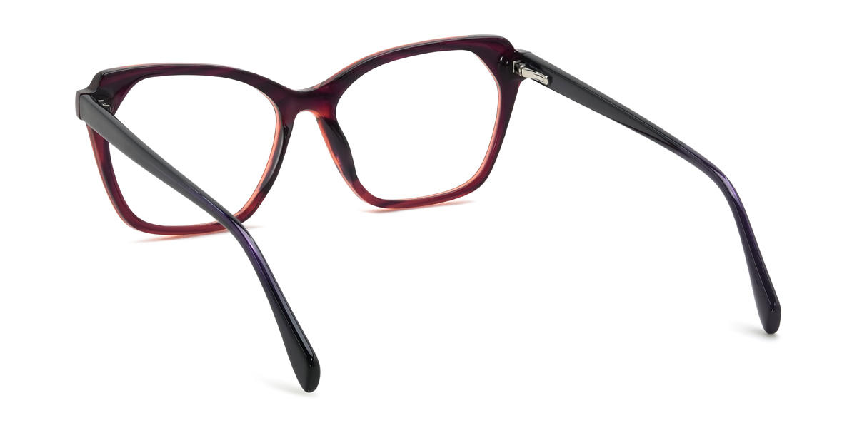 Purplish Red Tortoiseshell Francine Glasses - Cat Eye Glasses