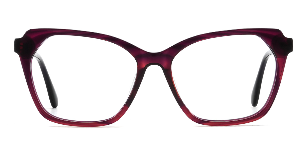 Purplish Red Tortoiseshell Francine - Cat Eye Glasses