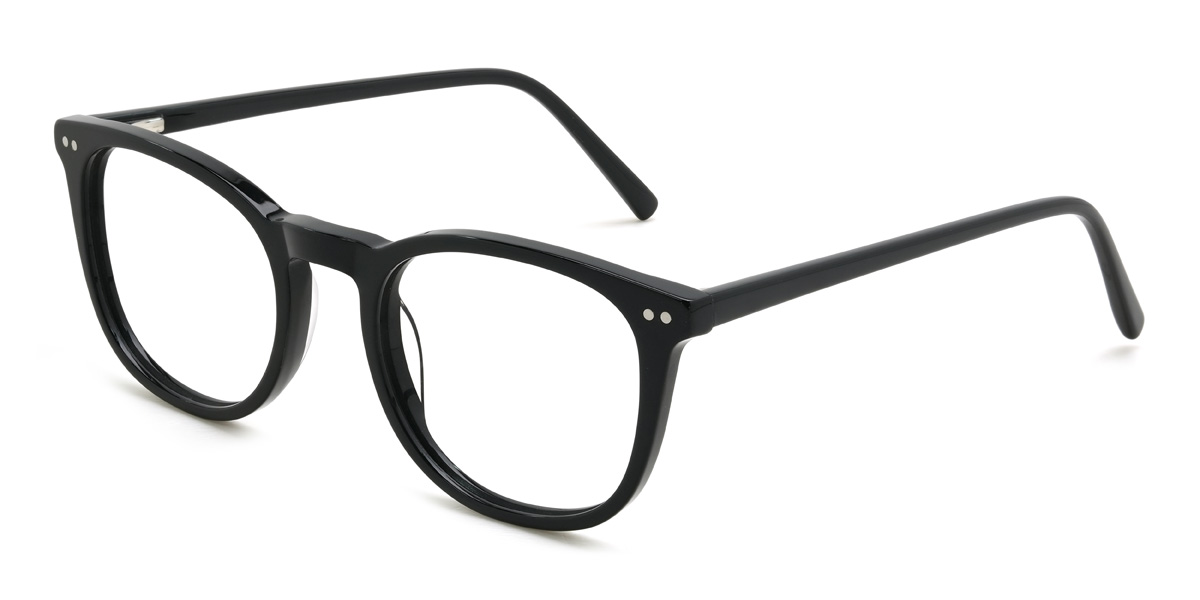 Black Nathalia Glasses - Oval Glasses