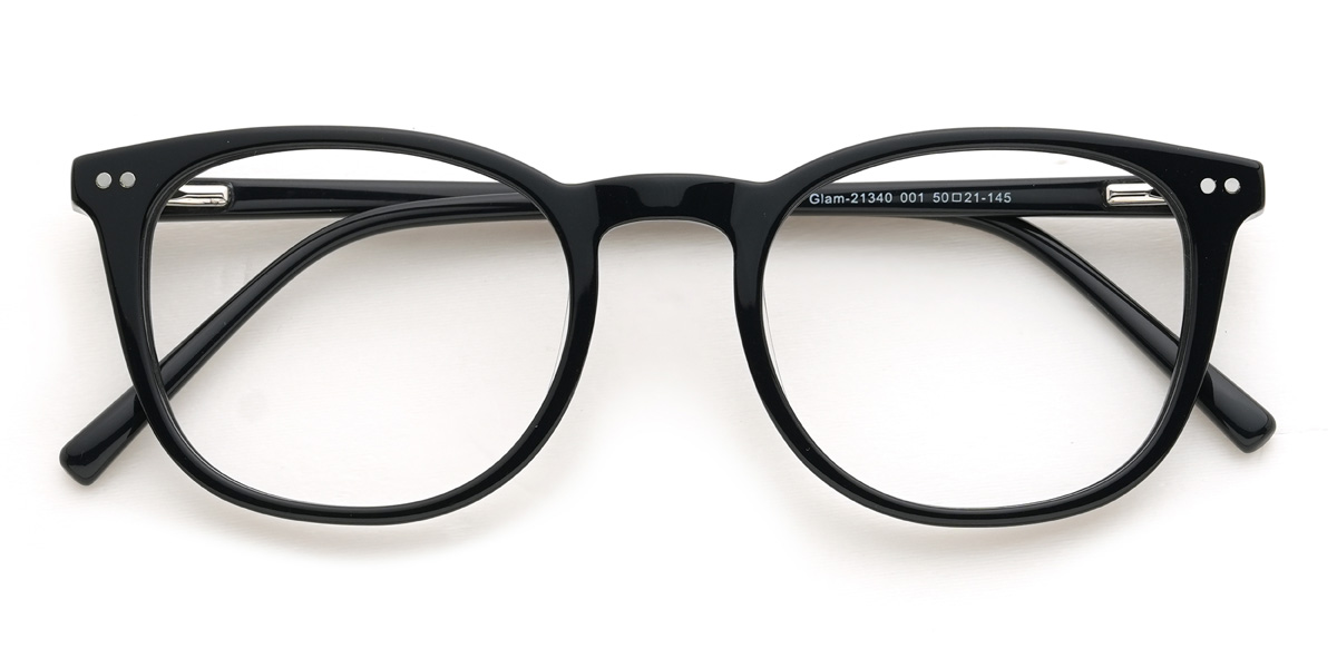 Black Nathalia Glasses - Oval Glasses