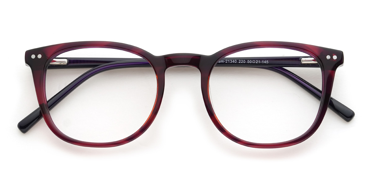 Purple Red Tortoiseshell Nathalia Glasses - Oval Glasses