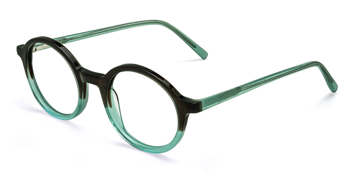 Chocolate Green Hughes Glasses - Oval Glasses