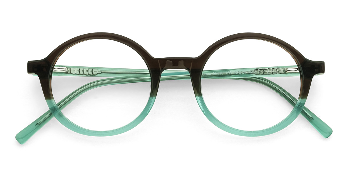 Chocolate Green Hughes Glasses - Oval Glasses