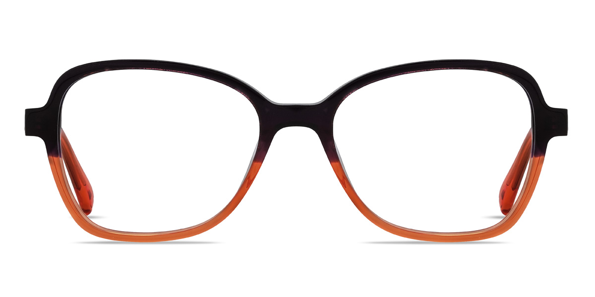 Brown Orange Maren - Rectangle Glasses