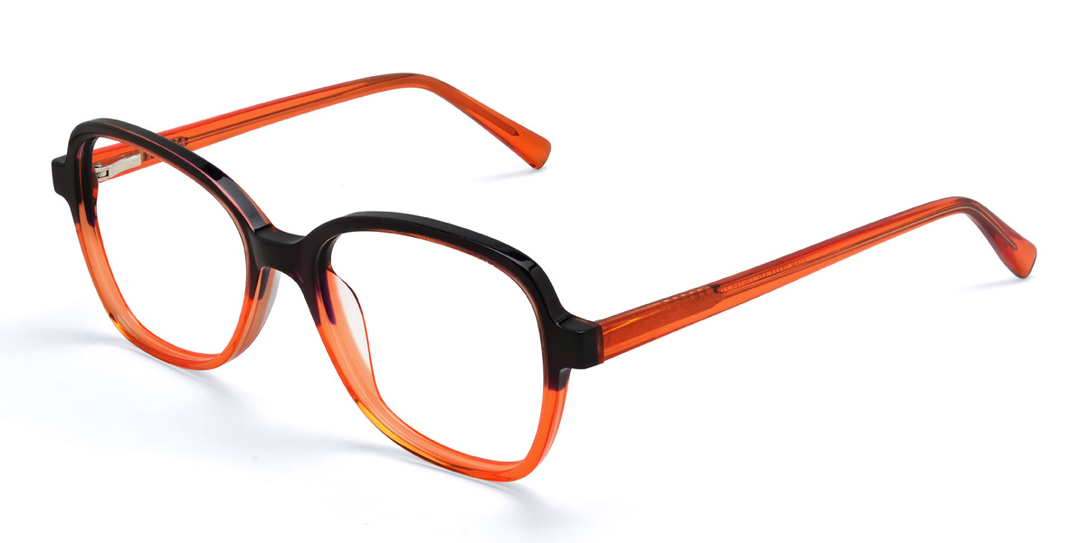 Brown Orange Maren Glasses - Rectangle Glasses