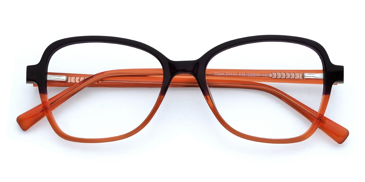 Brown Orange Maren Glasses - Rectangle Glasses