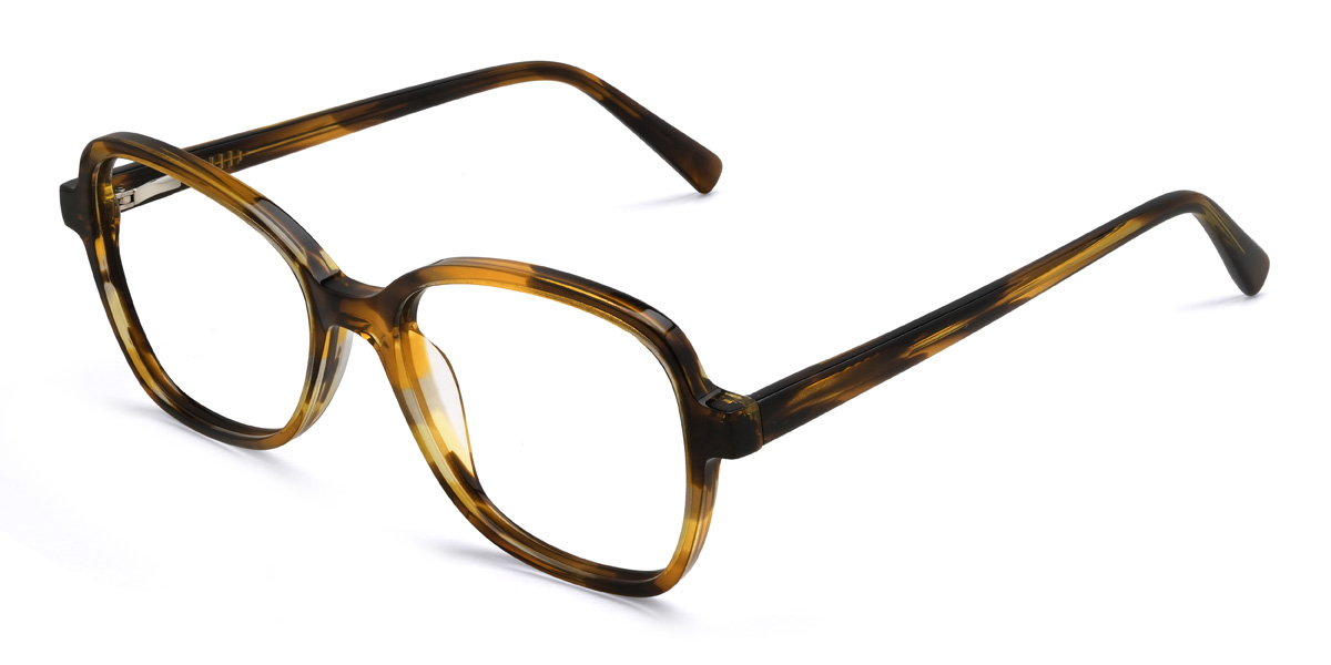 Yellow Tortoiseshell Maren Glasses - Rectangle Glasses