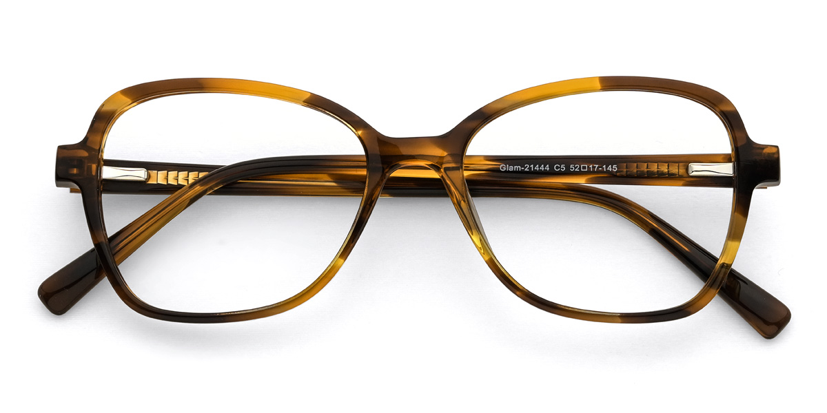 Yellow Tortoiseshell Maren Glasses - Rectangle Glasses