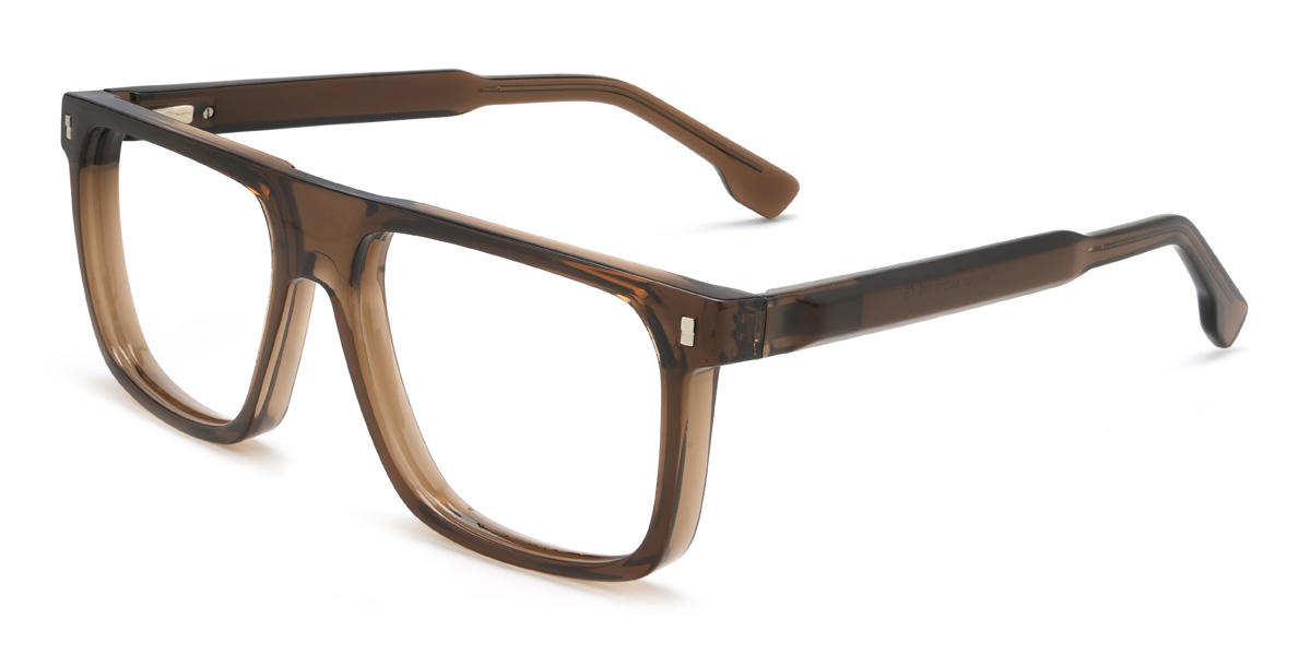 Brown Brimmer Glasses - Rectangle Glasses