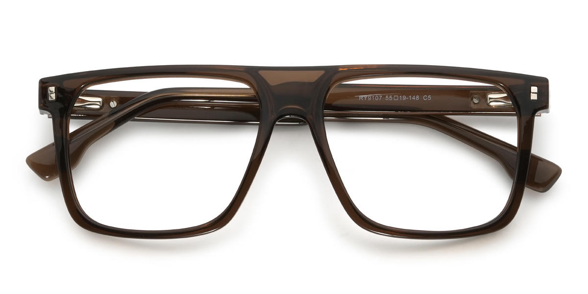 Brown Brimmer Glasses - Rectangle Glasses