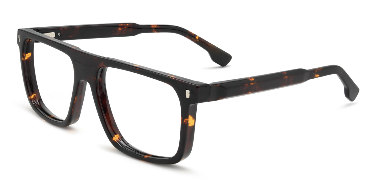 Tortoiseshell Brimmer Glasses - Rectangle Glasses