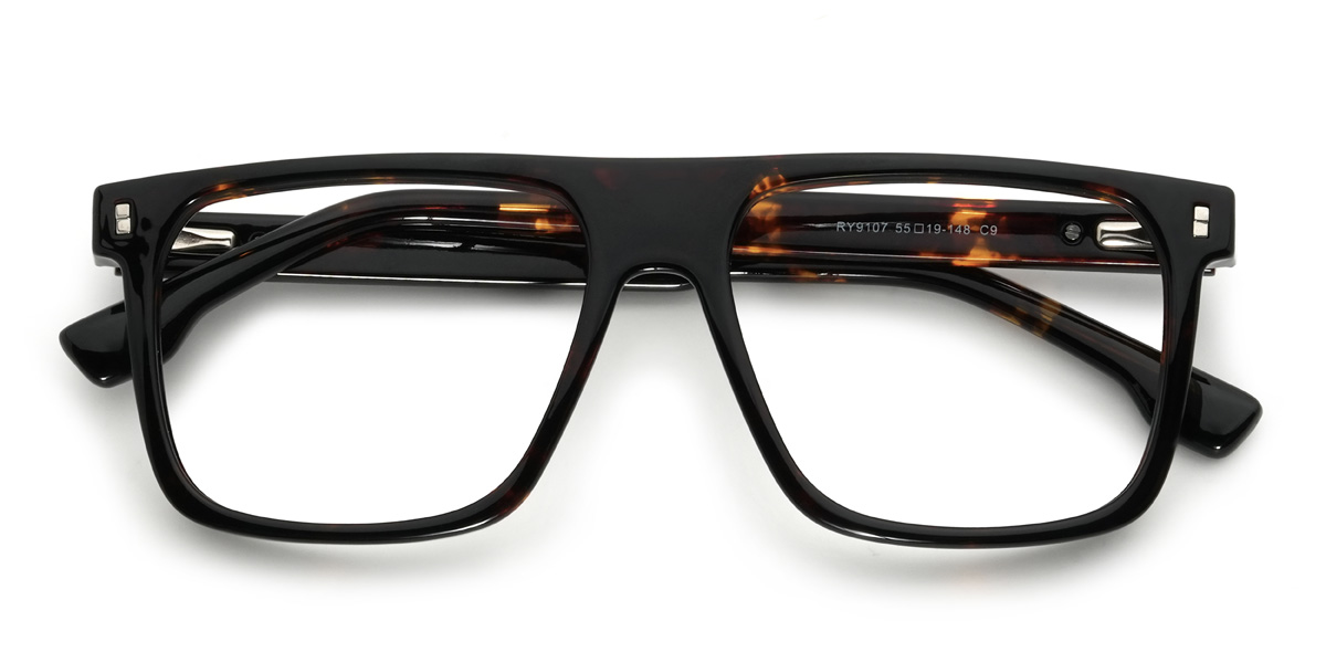 Tortoiseshell Brimmer Glasses - Rectangle Glasses