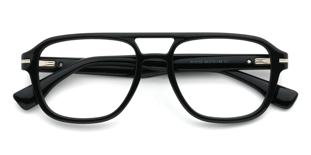 Black Carane Glasses - Aviator Glasses