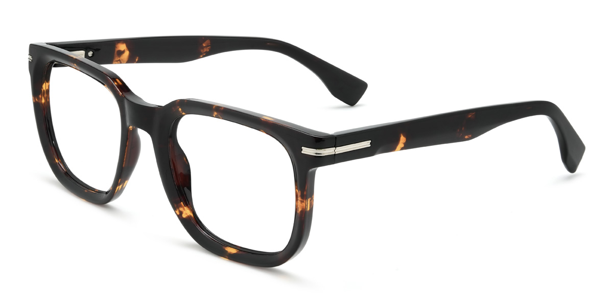 Tortoiseshell Aarons Glasses - Rectangle Glasses