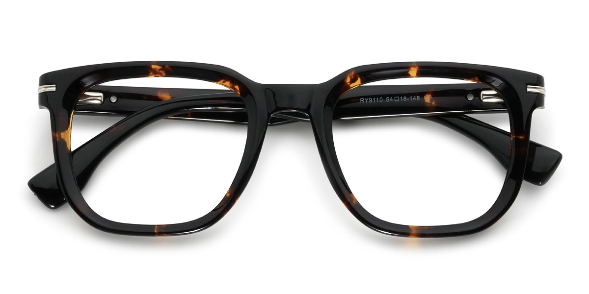 Tortoiseshell Aarons Glasses - Rectangle Glasses