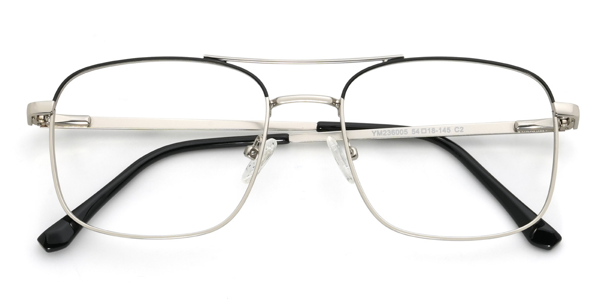 Black Silver Ivey Glasses - Aviator Glasses