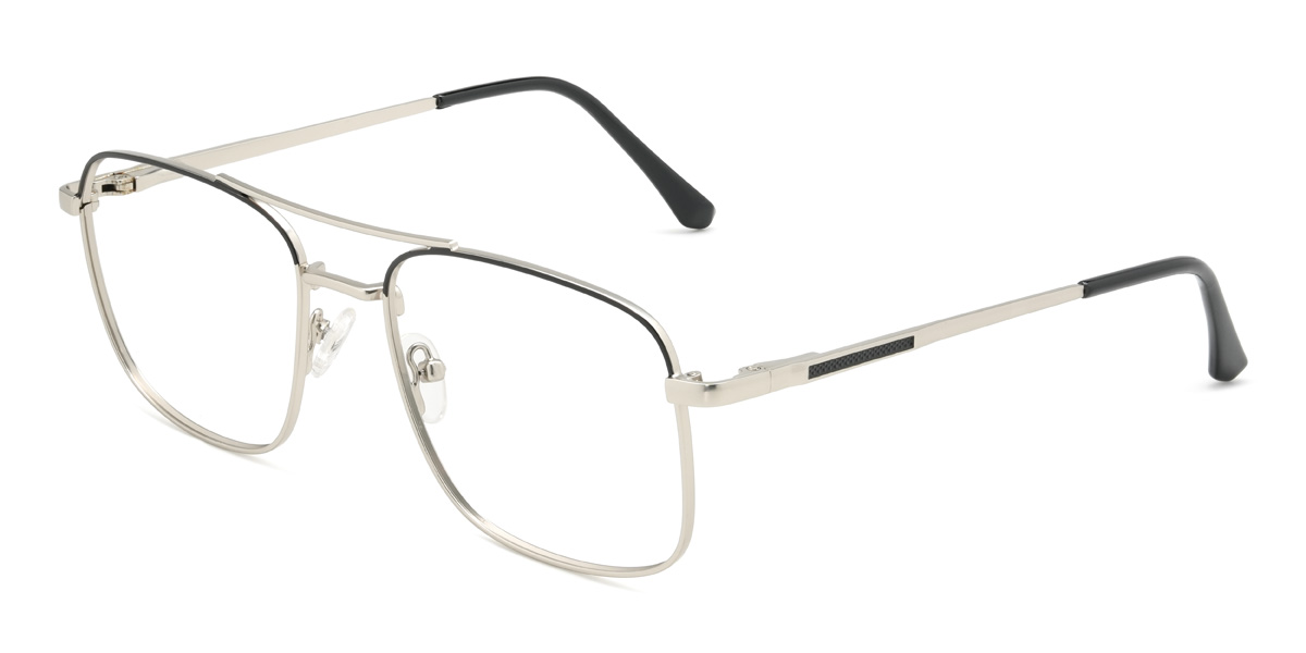 Black Silver Ivey Glasses - Aviator Glasses