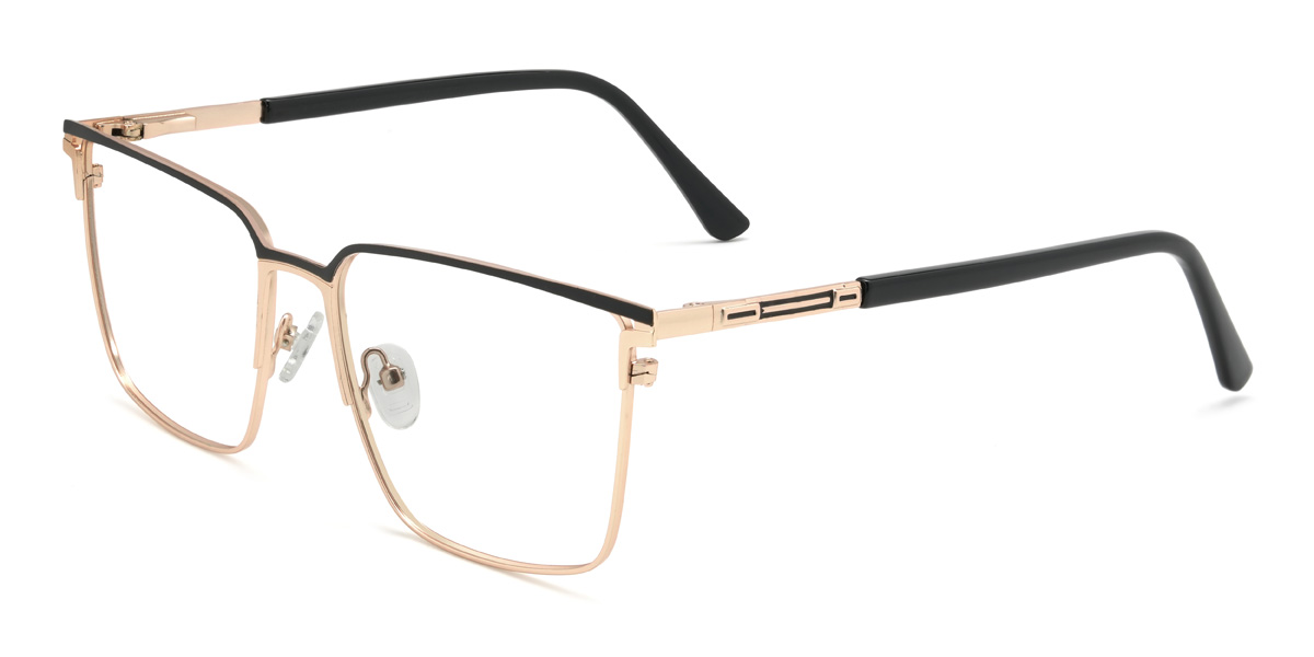 Gold Black Chamberlain Glasses - Rectangle Glasses
