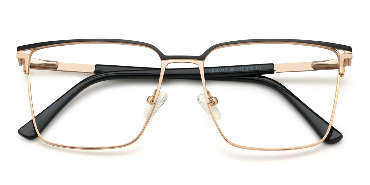 Gold Black Chamberlain Glasses - Rectangle Glasses