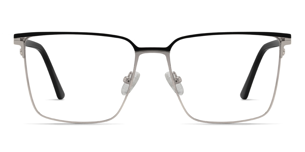Black Silver Chamberlain - Rectangle Glasses