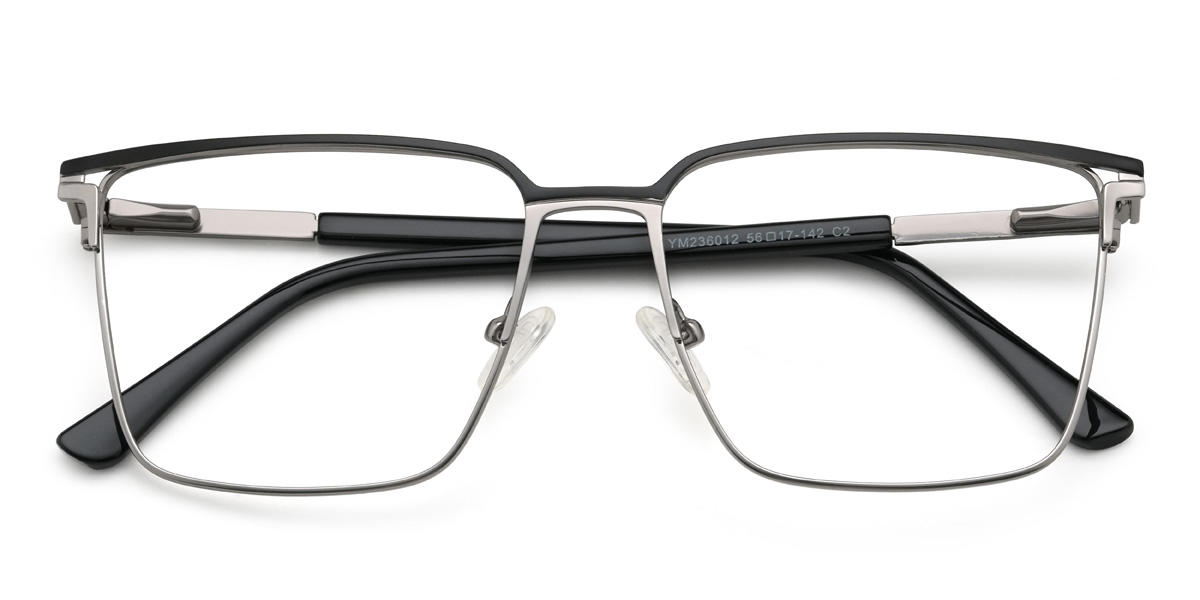 Black Silver Chamberlain Glasses - Rectangle Glasses