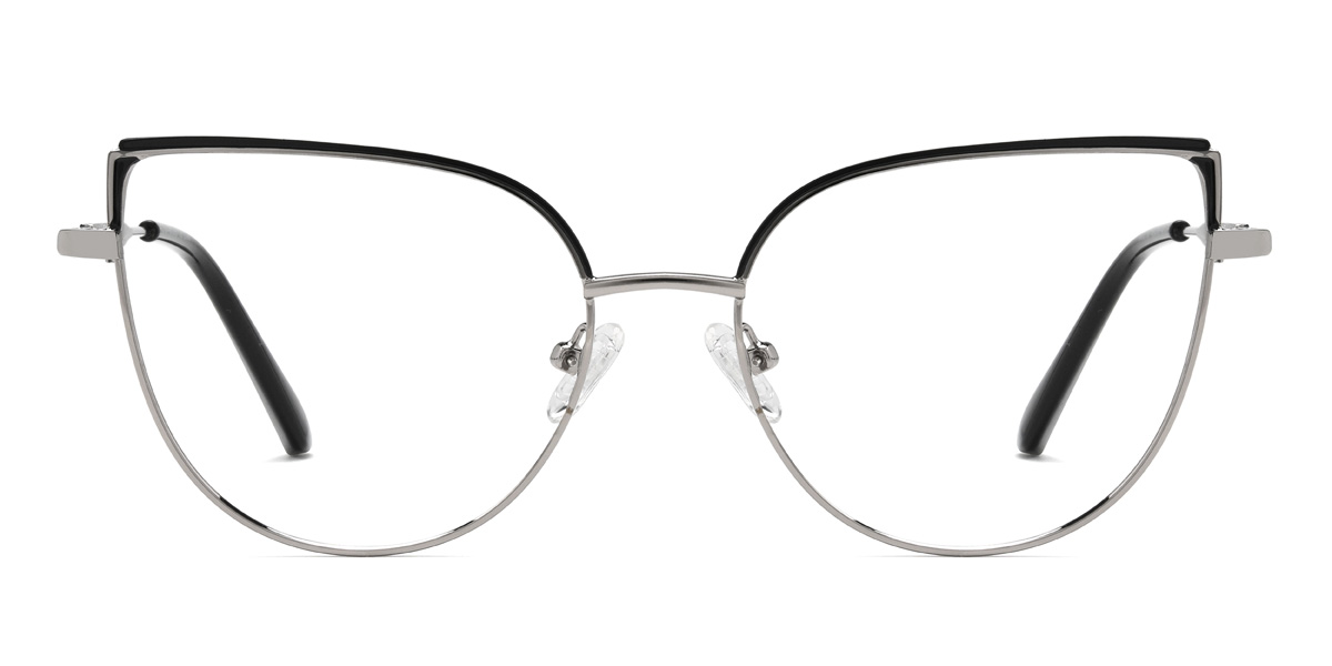 Black Silver Tally - Cat Eye Glasses