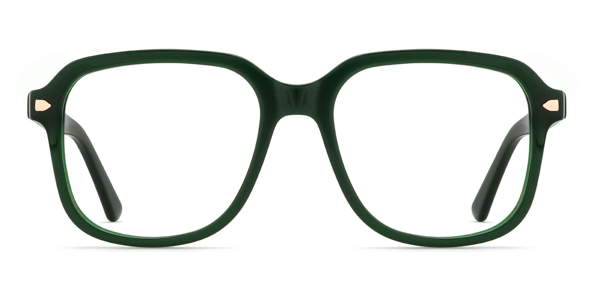 Deep Green Nemsey - Square Glasses