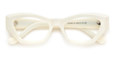 Cream White Sileidy Glasses - Rectangle Glasses